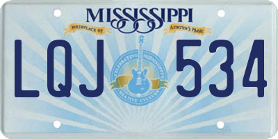 MS license plate LQJ534