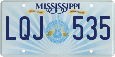 MS license plate LQJ535