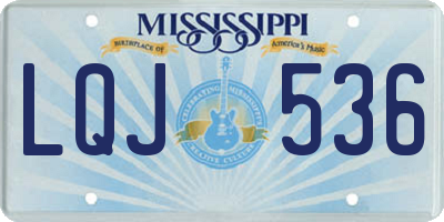 MS license plate LQJ536