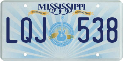 MS license plate LQJ538