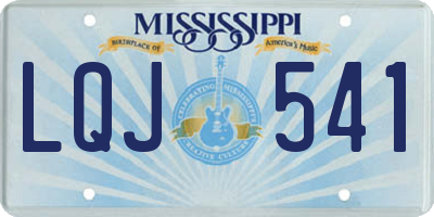 MS license plate LQJ541