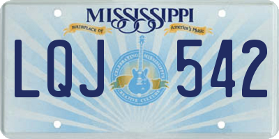 MS license plate LQJ542