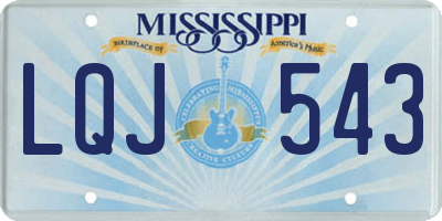 MS license plate LQJ543