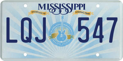 MS license plate LQJ547