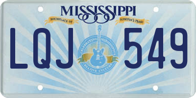 MS license plate LQJ549