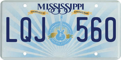 MS license plate LQJ560