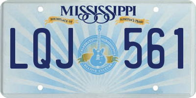 MS license plate LQJ561