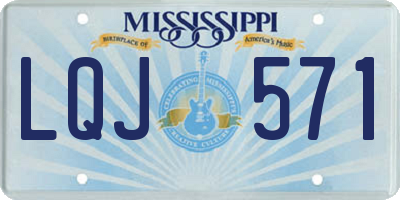 MS license plate LQJ571