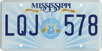 MS license plate LQJ578
