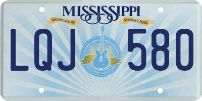 MS license plate LQJ580