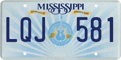 MS license plate LQJ581