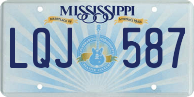 MS license plate LQJ587