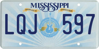 MS license plate LQJ597