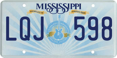 MS license plate LQJ598