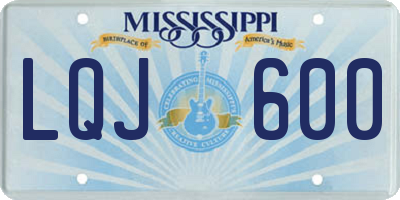 MS license plate LQJ600
