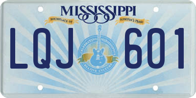 MS license plate LQJ601