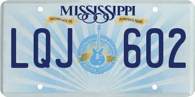 MS license plate LQJ602