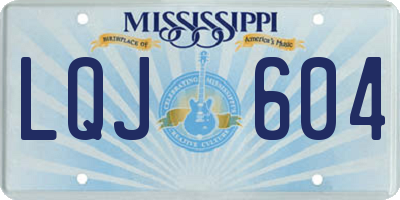 MS license plate LQJ604