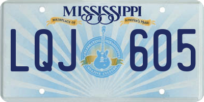 MS license plate LQJ605