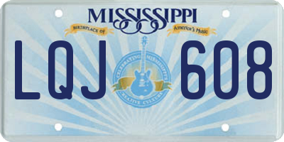 MS license plate LQJ608