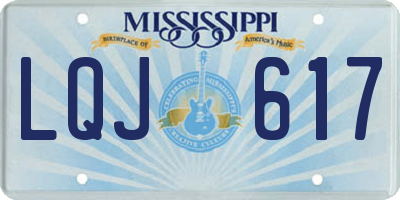 MS license plate LQJ617