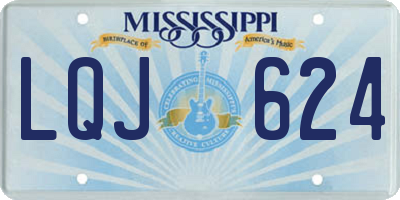 MS license plate LQJ624