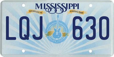 MS license plate LQJ630