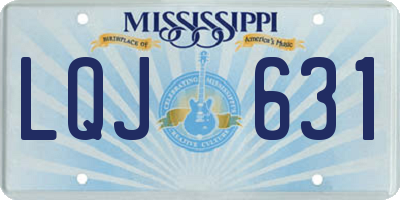 MS license plate LQJ631