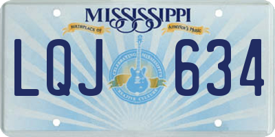 MS license plate LQJ634