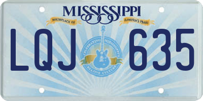 MS license plate LQJ635