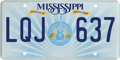 MS license plate LQJ637