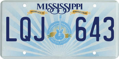 MS license plate LQJ643