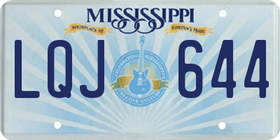 MS license plate LQJ644