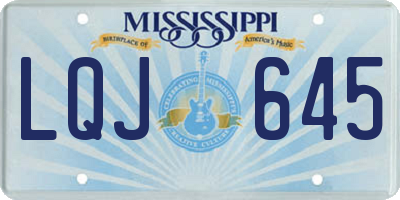 MS license plate LQJ645