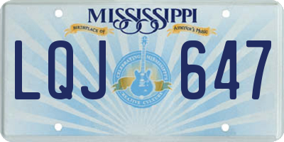 MS license plate LQJ647