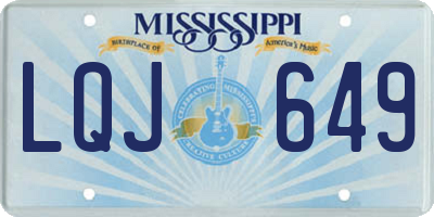 MS license plate LQJ649