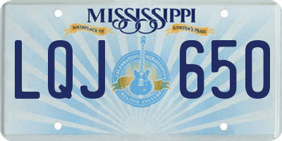MS license plate LQJ650