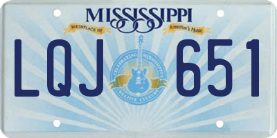 MS license plate LQJ651