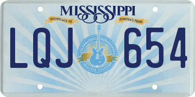 MS license plate LQJ654