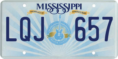 MS license plate LQJ657