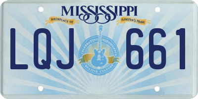 MS license plate LQJ661
