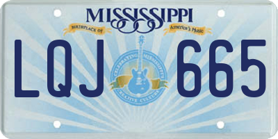 MS license plate LQJ665