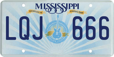 MS license plate LQJ666