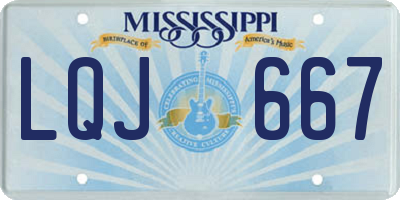 MS license plate LQJ667