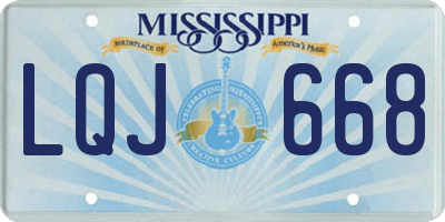 MS license plate LQJ668