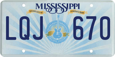 MS license plate LQJ670