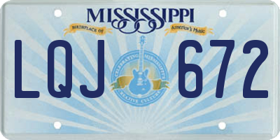 MS license plate LQJ672
