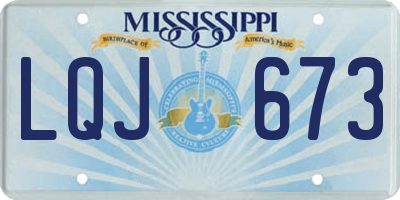 MS license plate LQJ673