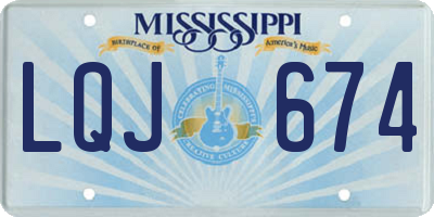 MS license plate LQJ674