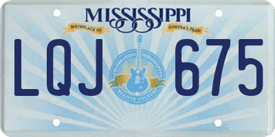 MS license plate LQJ675